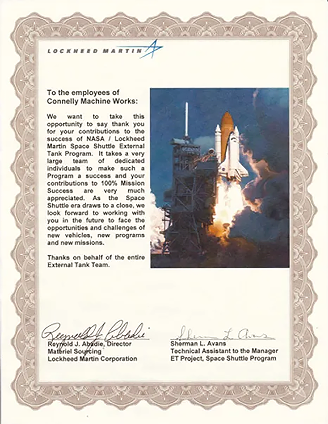 Lockheed Martin Recognition Letter